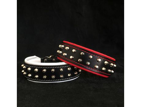 Coleira The Rocky Preto e Vermelho BESTIA CUSTOM DOG GEAR XL