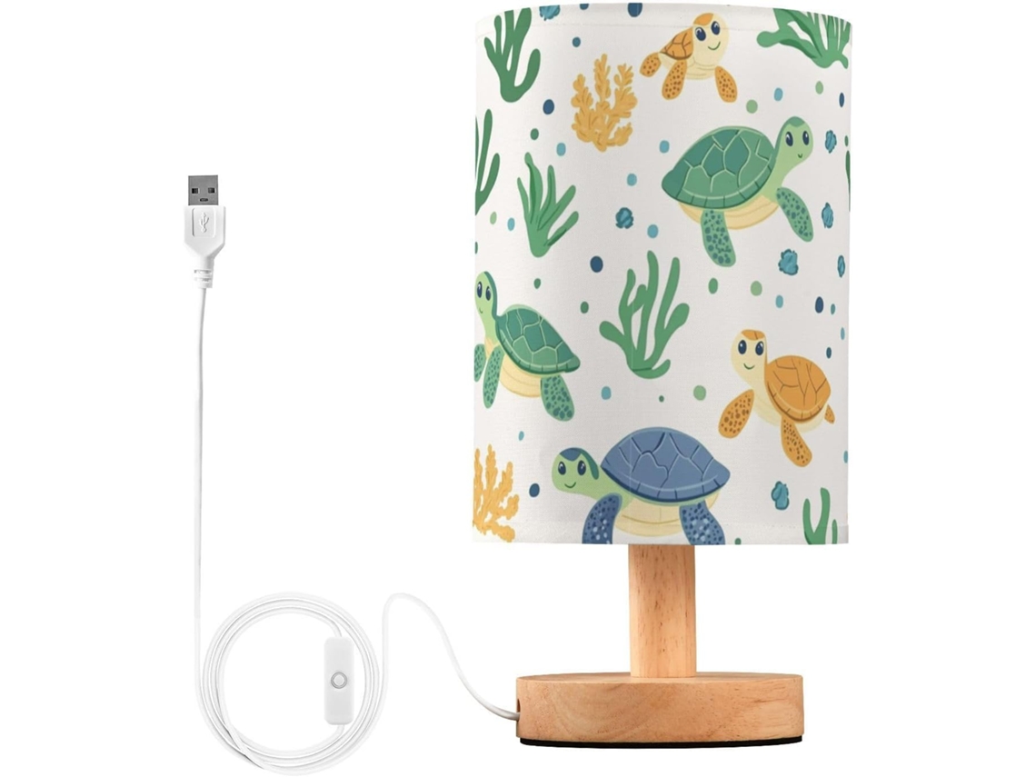 Abajur De Cabeceira Kcldeci Em Formato Tartaruga Coral, Ideal Para Sala, Estilo Fazenda, Mesa Cabeceira, Mesa