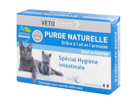 Purga Natural para Gato e Gatinhos 20 Comprimidos VETOFORM