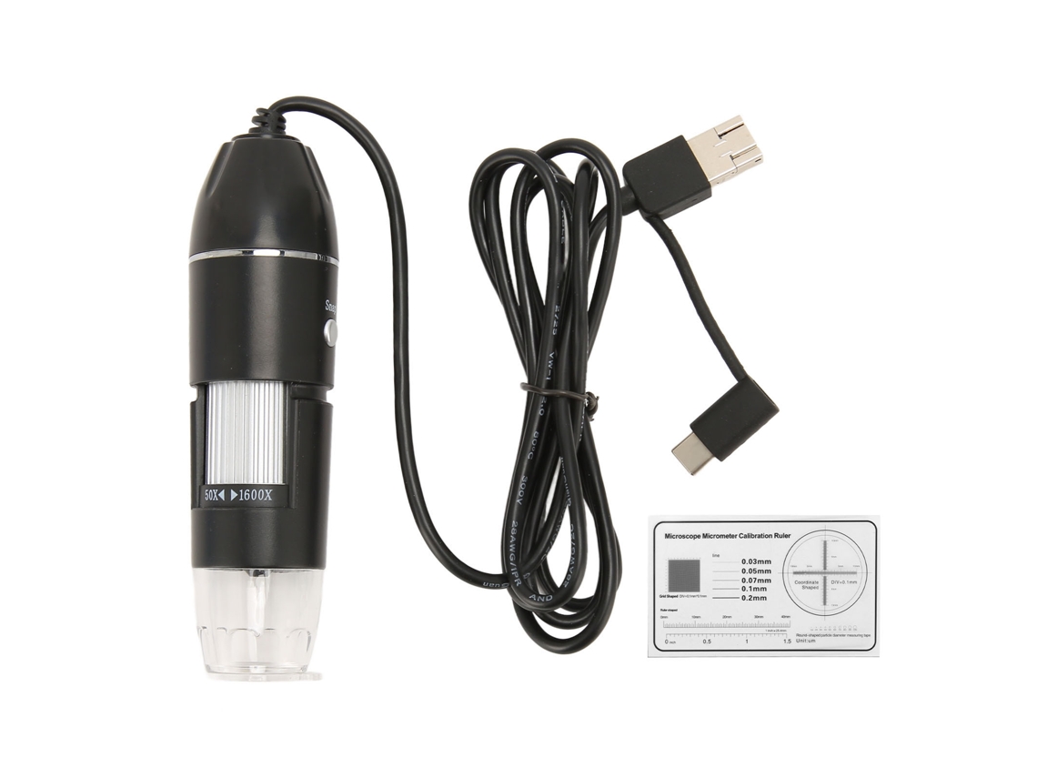 Microscópio Digital 3 Em 1 Usb C 50x-1600x