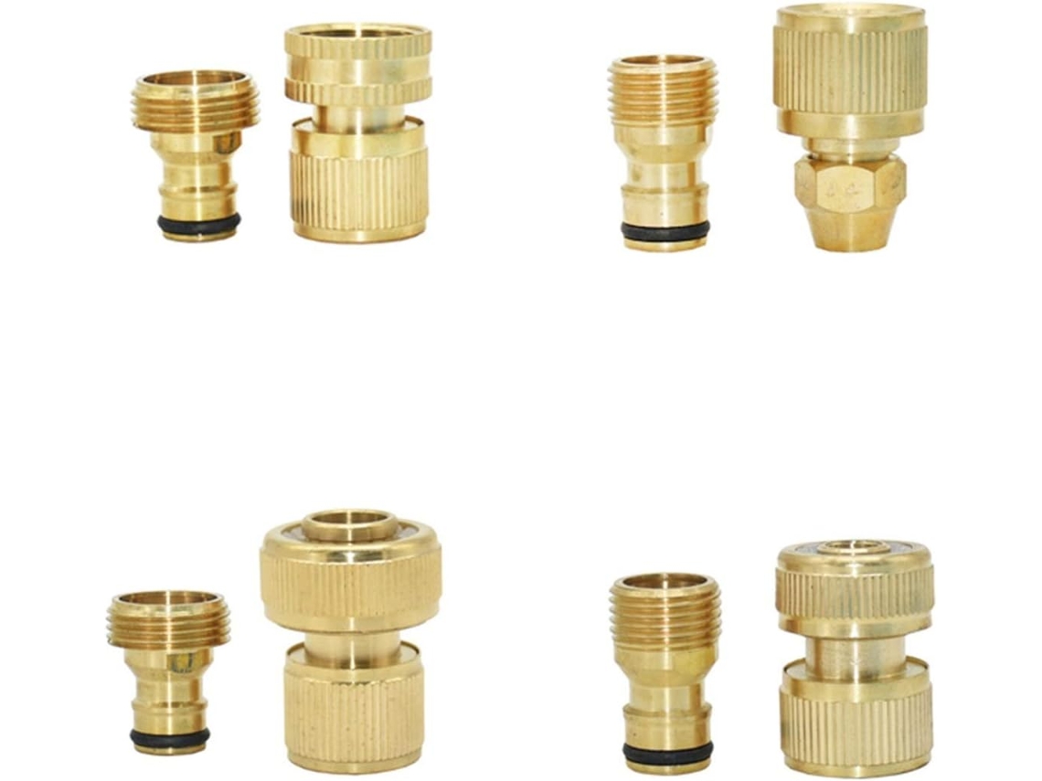 Adaptador de Conector Jardim em Latão 14 Cm com Rosca Externa | S/MARCA
