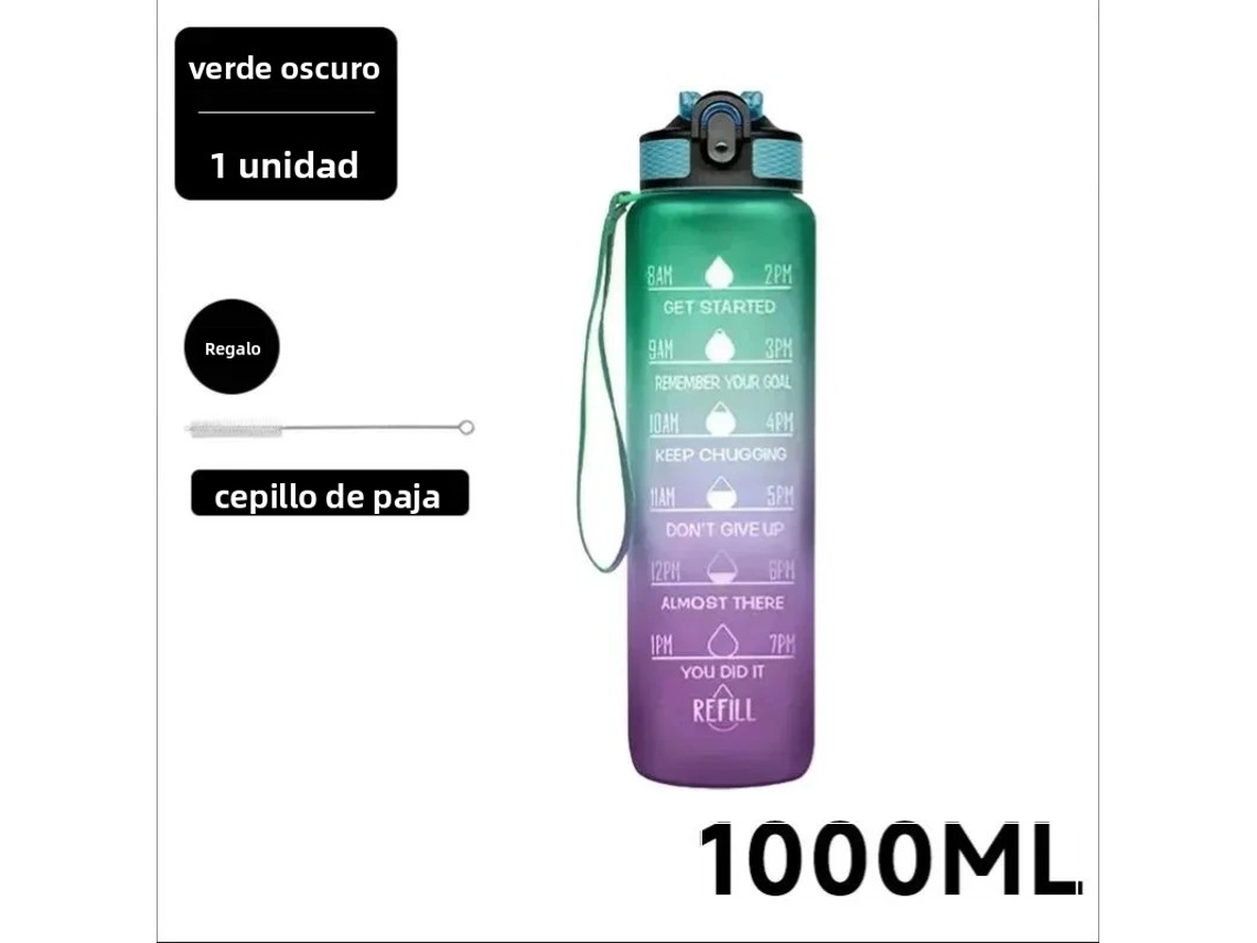 Garrafa de Água À Prova de Vazamentos, Ideal para Esportes e Viagens. MDUG (verde 1000ml)