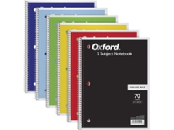 Conjunto de 6 Cadernos Espiral Oxford, 1 Matéria, Folhas Pautadas, 20, 3 X 26, 7 Cm, Cores Sortidas BRILVIBERA (o Design Pode Variar)