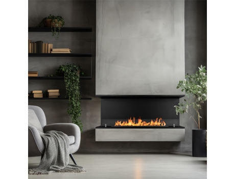 Lareira embutida a bioetanol com 3 lados abertos Biocamino 120x50 Trevi 120 Divina Fire