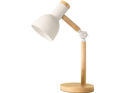 Lâmpada Mesa Madeira Branca Ajustável E27 12w Luz Quente, para Crianças Quarto/sala ZYBLSSBB