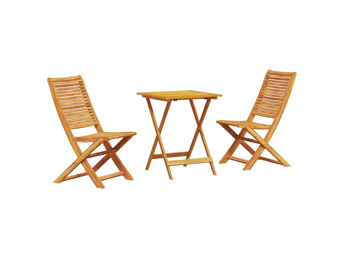 Maison Exclusive - Conjunto Bistro Dobrável 3 Unid. Castanho