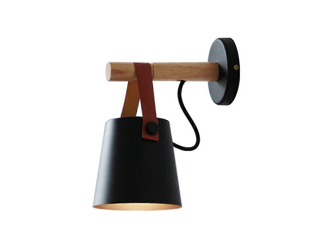 Luminária de parede Madeira LED com design nórdico moderno para quarto e sala de estar E27 BRILVIBERA