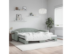 Vidaxl Sofá-cama Com Gavetão 100x200 Cm Veludo Cinzento-claro
