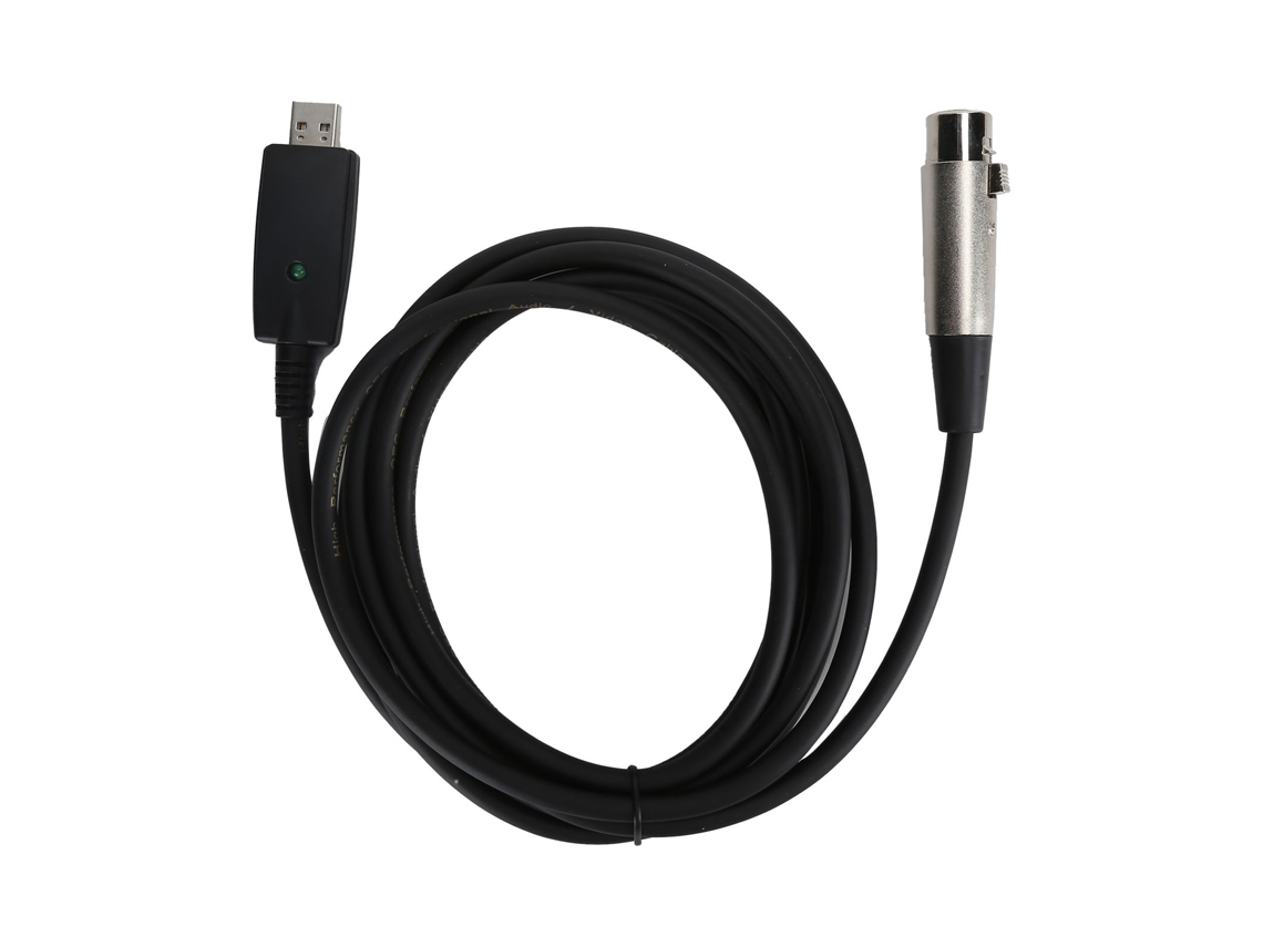 Cabo Usb Mali 3 Pinos Xlr Macho para Fêmea 3m Microfone Extensão