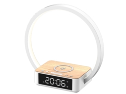 Luminária De Mesa Com Despertador, Carregador Sem Fio Qi, Luz De Despertar Para O Nascer Do Sol Para Quarto Aquaforge (três Níveis De Brilho)