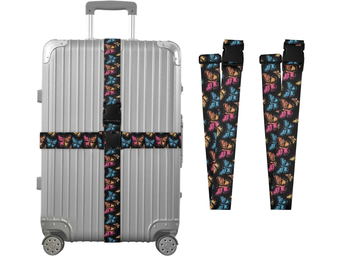 Conjunto De 2 Alças Borboleta Sem Costura Para Malas Viagem, Acessórios Para Cintos, Conector De Bagagem, Cinto