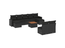 Garden Sofa Set, Garden Sofa Sets Vidaxl Preto Rattan / Vime (n/a)
