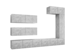 Tv Cabinet Set, Tv Cabinet Sets Vidaxl Cinzeto Madeira Processada (n/a)