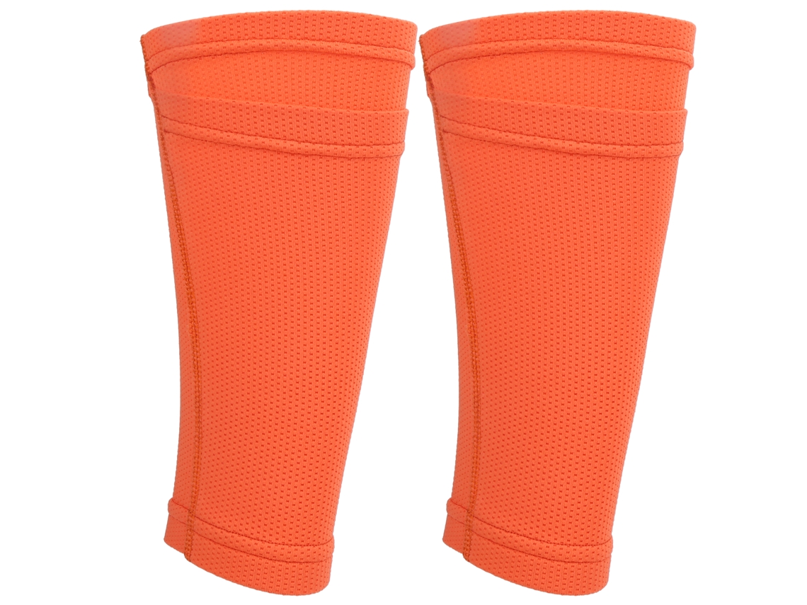 Meias Caneladas Com Protetor De Canela Dupla Camada Para Treino De Futebol Laranja Adulto/l