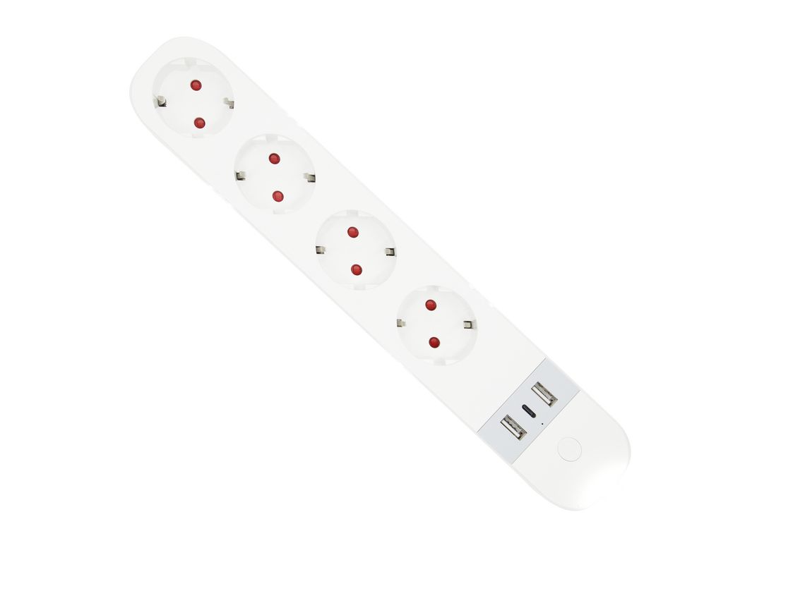 Base Múltipla de Régua de Energia Wifi 4 Tomadas 2 Usb 1 Usb-C