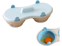 Panela Para Ovos De Micro, Ondas Com 2 Cavidades, Panela Dupla Para Ovos Pochê, Utensílio De Cozinha Para Ovos Pochê(azul Claro), Yux
