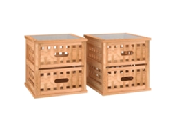 Bedside Cabinet, Bedside Cabinets Vidaxl Marrom Madeira (n/a)