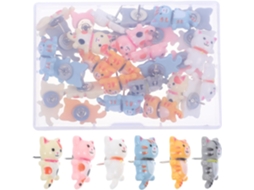 30 Tachinhas Decorativas Em Resina Formato De Gato Para Quadros Cortiça, Tachinhas De Metal Para Escritório E Artesanato
