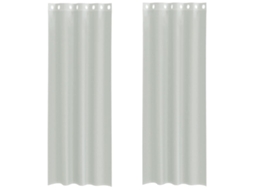 Maison Exclusive - Cortinas De Voile Com Ilhós 2 Pcs Cinzento-claro 140x260 Cm