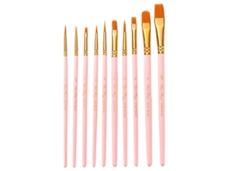 10pcs Pincel De Pintura Com Cabo De Madeira Allinless