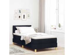 Vidaxl Cama Box Com Almofada Com Cabeceira Preto 80 X 200 Cm Tecido