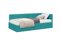 Estrutura de Cama de Canto com Colchão 2 Pcs Turquesa Veludo MAISON EXCLUSIVE