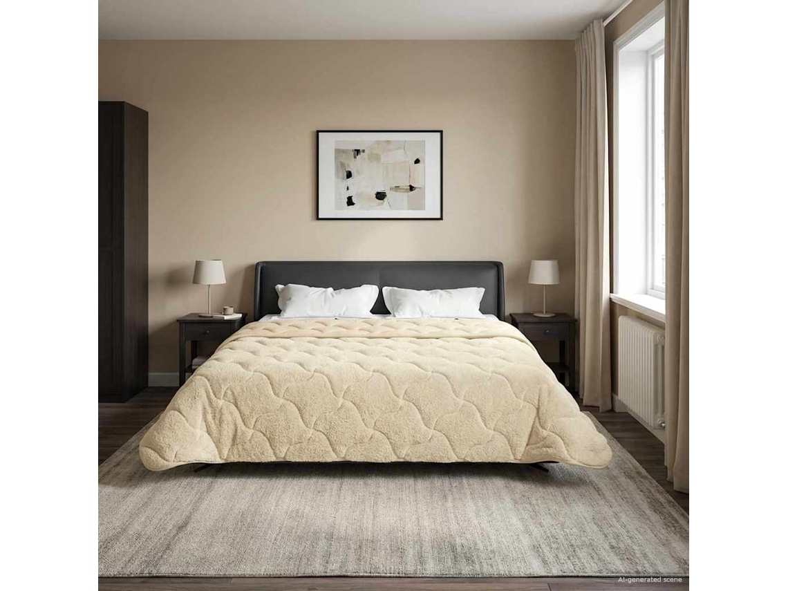 Vidaxl Edredom De Inverno 200 X 200 Cm Inverno Creme Respirável
