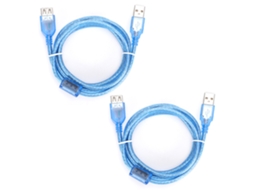 2pcs Cabo Extensor Usb 2.0 Macho para Fêmea 1.5m Alta Velocidade Plug And Play