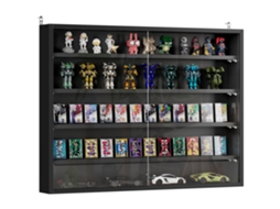 Vitrine de Parede com 4 Prateleiras e 2 Portas Preto ZACHARY