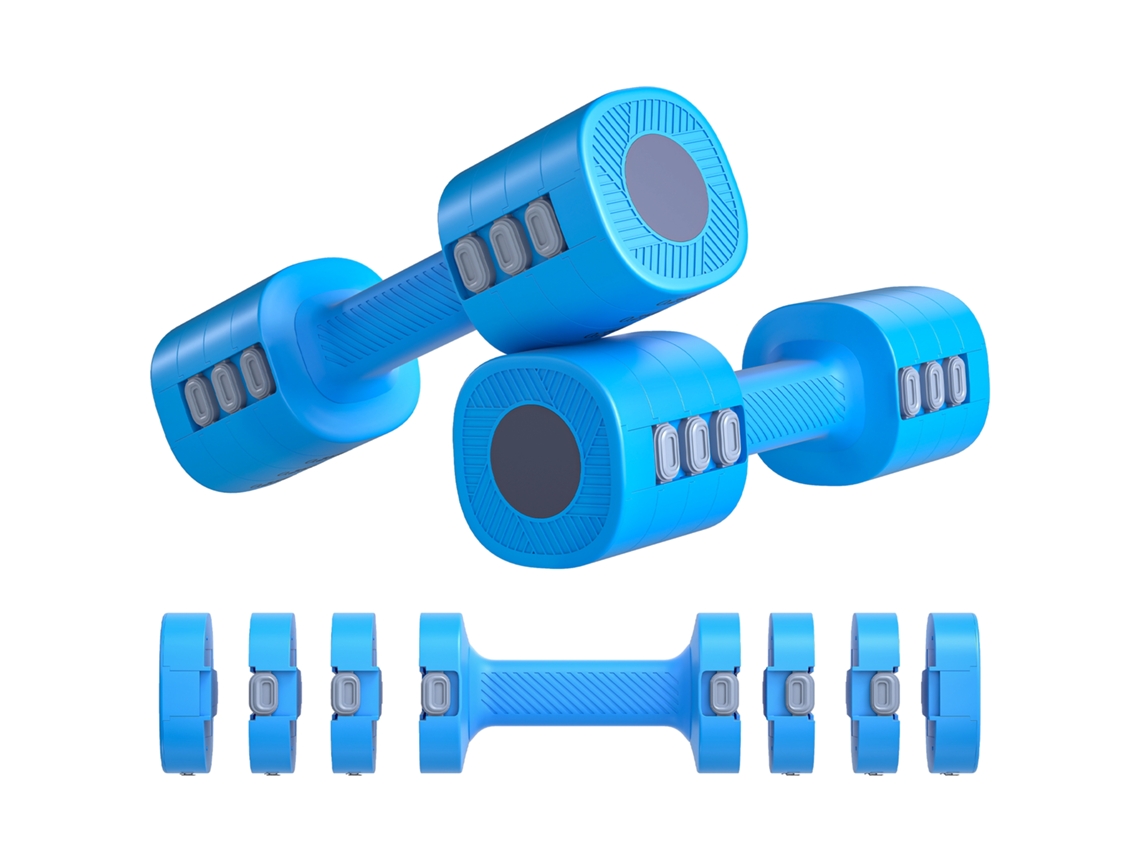 Halteres Ajustáveis 4 em 1, 1-2,5 Kg, antiderrapantes, design quadrado