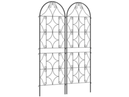 2 Treliças Metal Tomada 50x150cm P/ Trepadeiras Vegetais Preta VELTRIX