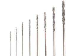 Conjunto de 8 Brocas Diamantadas Espirais de 0,8 a 3,0 mm para Jade, Vidro, Contas, Conchas, Metal e Pedras