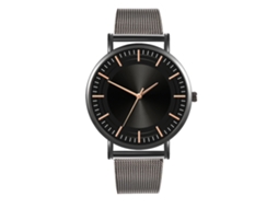 Reloj De Moda Para Parejas Con Correa De Malla Dial Redondo Cuarzo Unisex