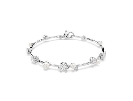 Pulseira Swarovski Constella Metal Banhado a Ródio Cristais Swarovski Tamanho M 20,5 Cm