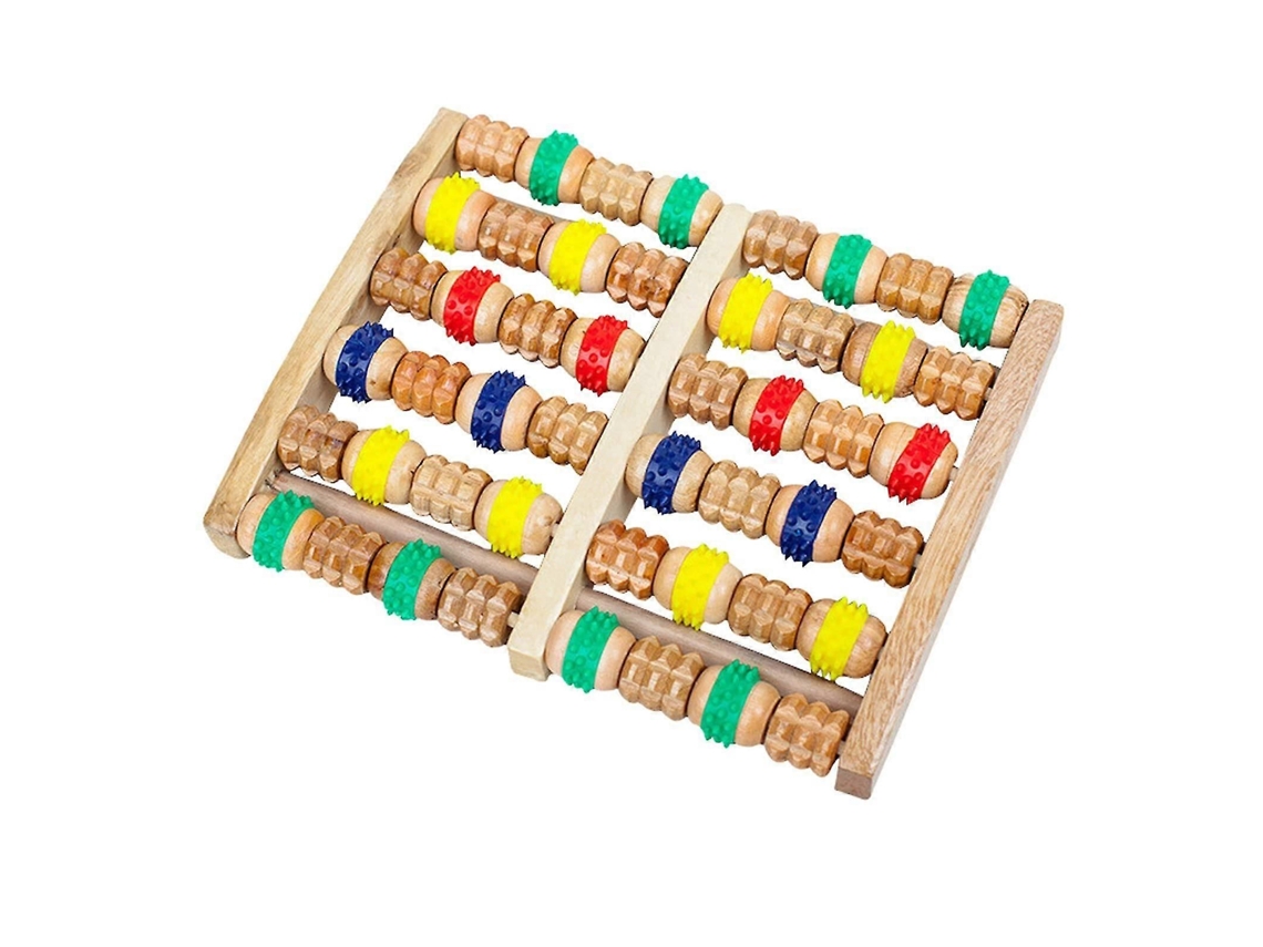 Massageador De Pés Com Rolo Madeira Para Acupuntura.