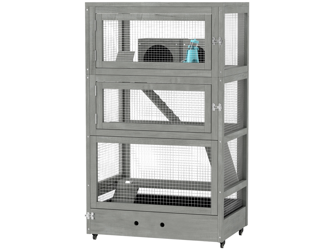 Terrário de malha metálica preta, 106x73x36cm, recinto flexível para roedores | S/MARCA