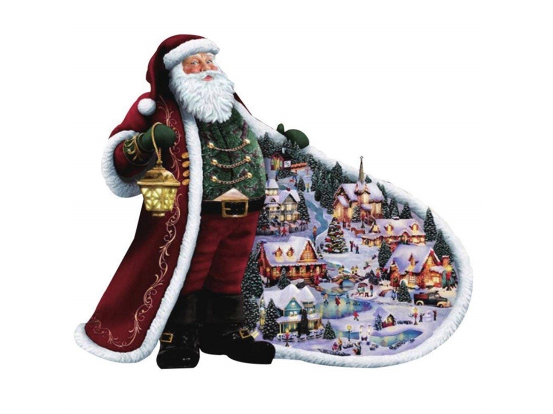 Pintura a Óleo Digital Natal Papai Noel Gato Decorativa Primerox