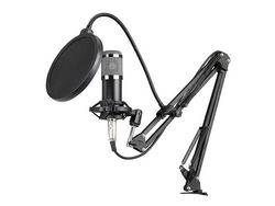 Bm800 Microfone Condensador Profissional Podcast Equipamento de Transmissão Ao Vivo Conjunto de Microfone Usb Mic Microfone de Estúdio com S Prata