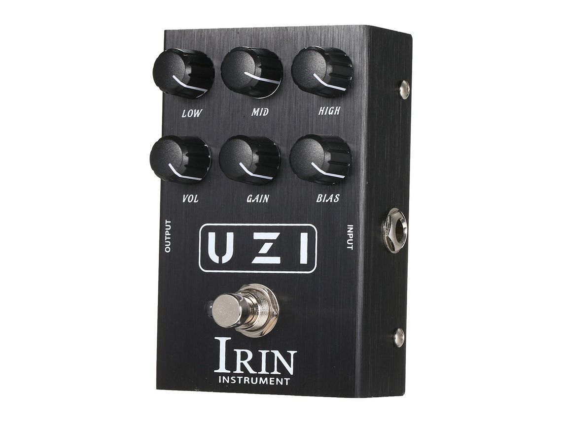 Pedal de Efeito de Guitarra Irin Mini Guitarra Simulador de Efeito de Distorção de Rock Pesado Simulador de Gabinete Pedal de Efeito de Guit Preto