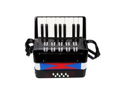Crianças Crianças Acordeão 17-Key 8 Baixo Mini Pequeno Acordeão Instrumento Musical Educacional para Iniciante Presente de Aniversário Preto