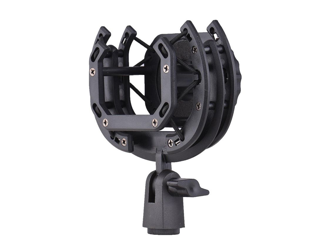 Clipe de Suporte de Suspensão de Montagem Antichoque para Microfone Muslady 180 Dobrável para Montagem de Microfone Condensador Preto