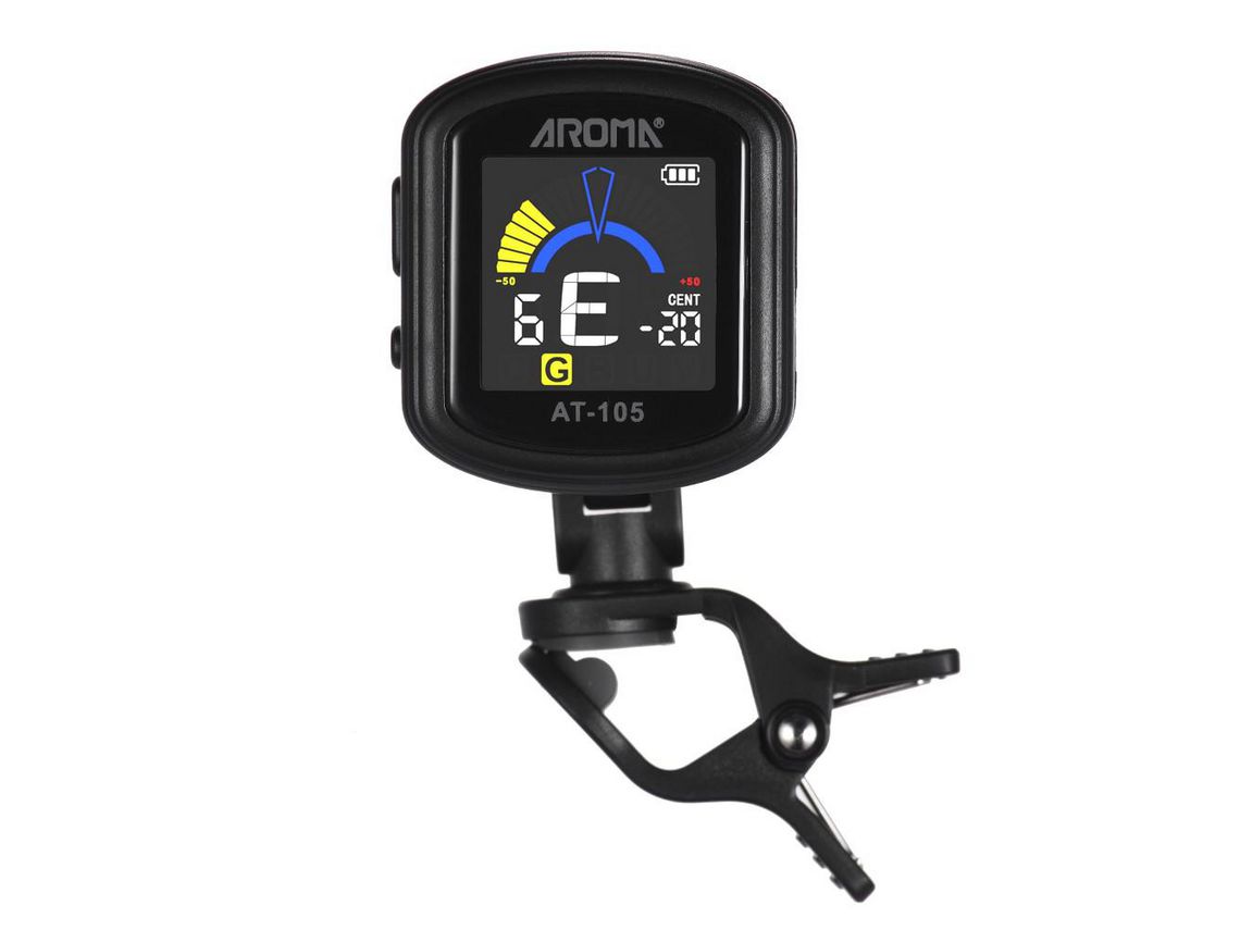 Aroma At-105 Recarregável Clip-On Tuner Tela Colorida Bateria Embutida para Guitarra Cromática Baixo Ukulele Violino 1#