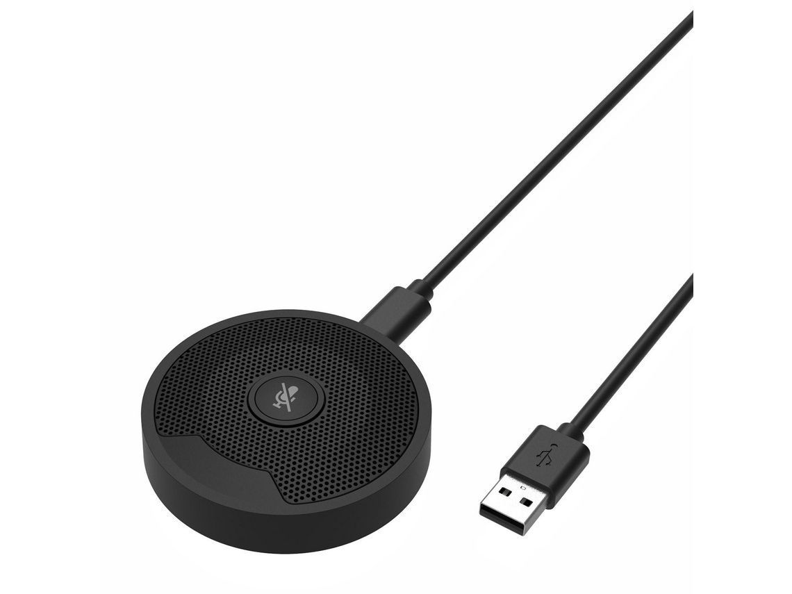 Um10 Microfone de Conferência Usb Microfones Omnidirecionais para Pc com Condensador 360 para Bate-Papo de Jogos em Videoconferência Preto