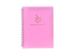 Suporte de Partitura Musical Multifuncional Tamanho A4 Folha de Papel Organizador de Arquivo de Documentos Pasta com 40 Bolsos Rosa