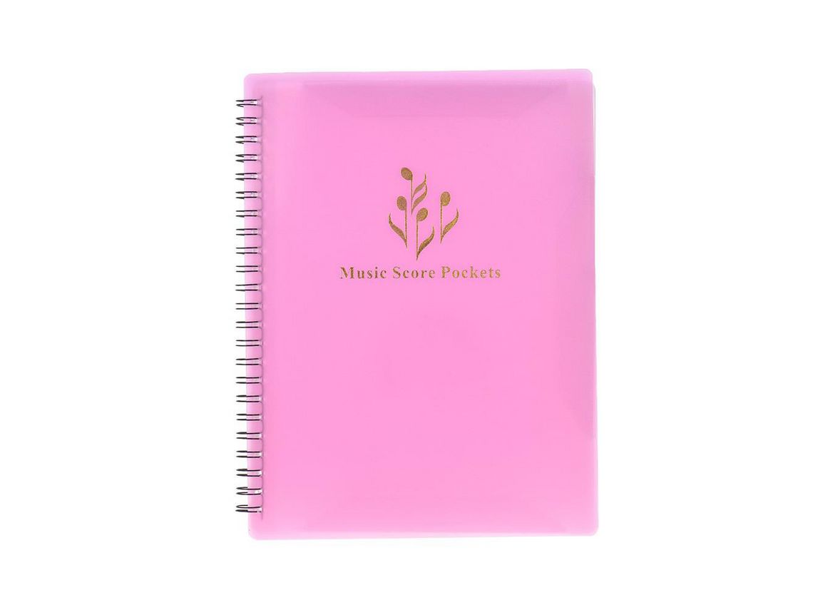 Suporte de Partitura Musical Multifuncional Tamanho A4 Folha de Papel Organizador de Arquivo de Documentos Pasta com 40 Bolsos Rosa