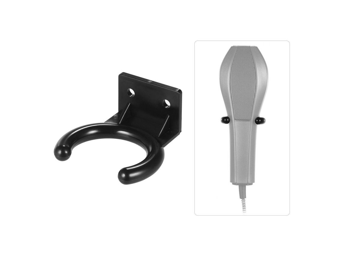 Cabide de Microfone Sem Fio Suporte de Parede para Microfone Braçadeira de Gancho Material Plástico Preto Preto