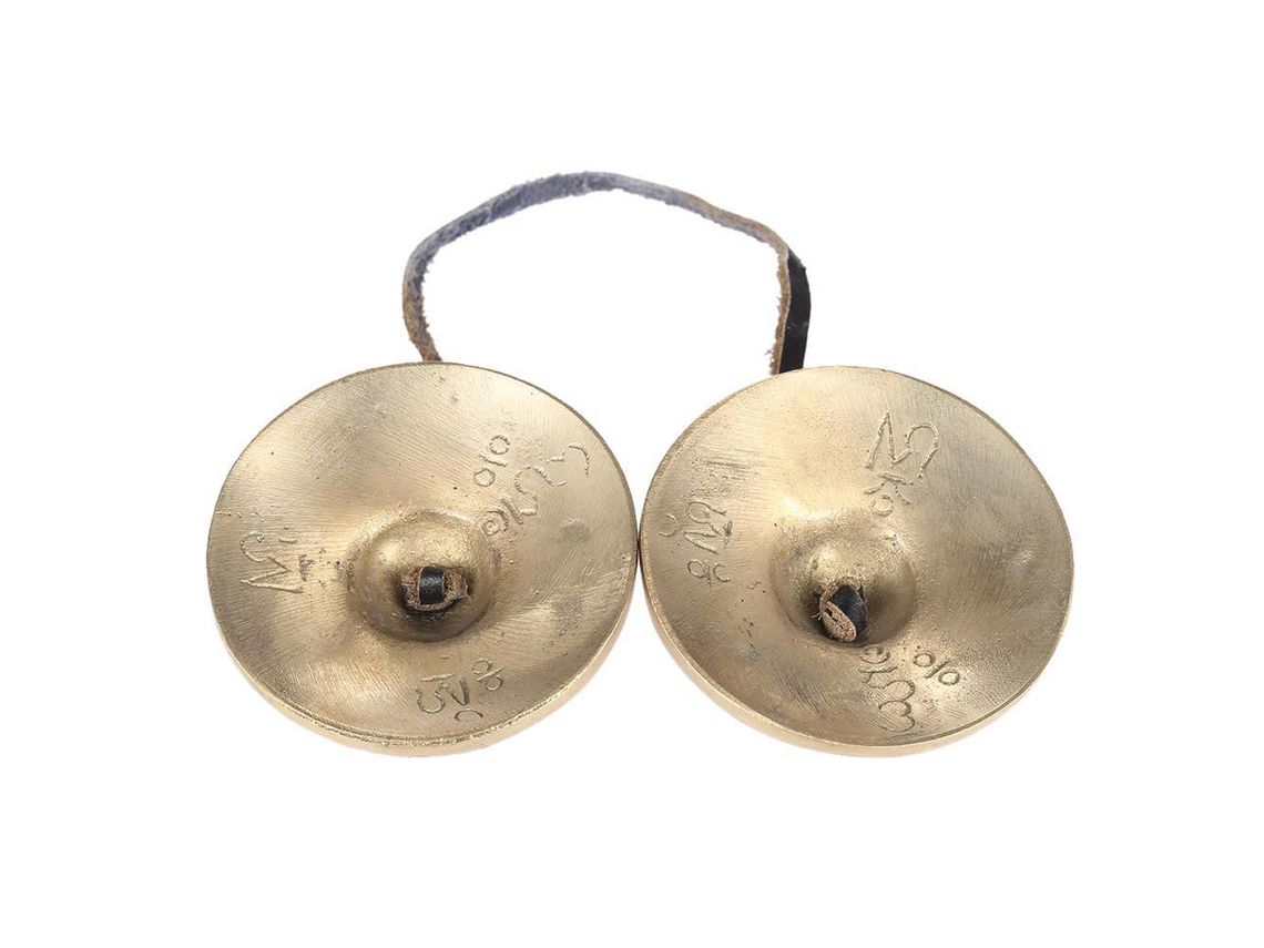 Cimbalo Tibetano Tingsha Con Ornamento Floreale - Per Meditazione E Rituali