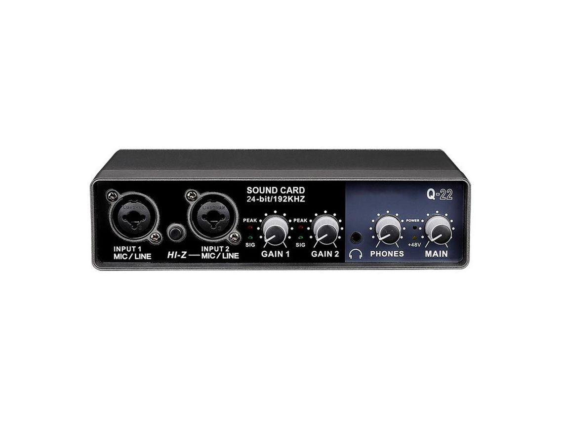 Interface de Áudio Portátil Usb Placa de Som Microfone Pré-Amplificador Computadores Ajuste de Gravação Equipamento de Mistura Digital