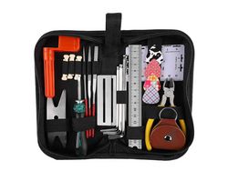 Conjunto de Ferramentas para Reparo de Guitarra Kit de Ferramentas de Limpeza e Manutenção Organizador de Cordas Régua de Ação Ferrament