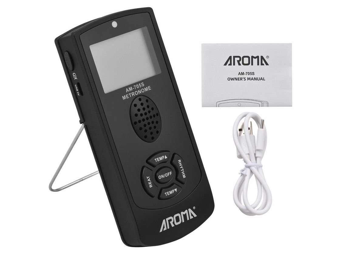 Aroma Metrônomo Eletrônico Universal Lcd de 2,2 Polegadas Metrônomo Digital Eletrônico Preto